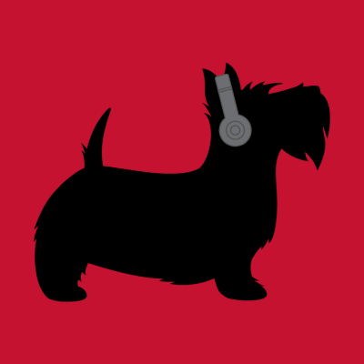 Scotty Logo wearing headphones